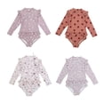 thumbnail image 3 of AJZIOJIRO Baby Girls Long Sleeve Ruffle Bathing Suits Toddler Infant Summer Floral Swimsuit UPF 50+ Sun Protection Swimwear 6M-8T, 3 of 9