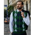 thumbnail image 2 of COOFANDY Mens Casual Slim Fit V-Neck Rhombus Business Knitwear Sweater Vest, 2 of 6