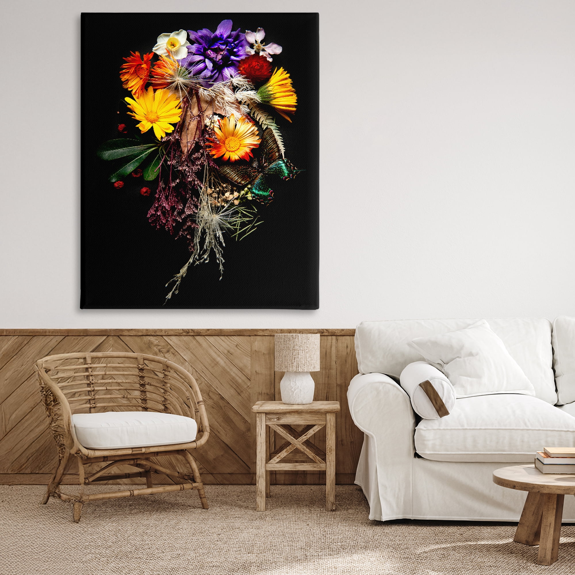 Stupell Industries Butterfly Adorned Arrangement Canvas Wall Art, design by Carl Kravats