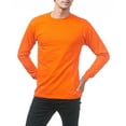 thumbnail image 3 of Pro Club Men's Relaxed Fit Comfort Cotton Long Sleeve T-Shirt - Orange Tangerine - Small, 3 of 4