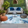 thumbnail image 2 of Blue Coastal Turtle Outdoor Rug for Patio/Deck/Porch, Non-Slip Large Area Rug 4 x 6 Ft, Beach Seaside Coral Jellyfish Indoor Outdoor Rugs Washable Area Rugs, Reversible Camping Rug Carpet Runner, 2 of 8