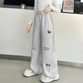 thumbnail image 2 of Ccpelsie Girls Oversized Sweatpants Wide Leg Loose Fit Lounge Pants High Waisted Elastic Drawstring Comfortable Casual Joggers(Light Gray,10-12 Years), 2 of 8