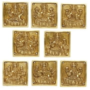 Brass World Brass Goddess Ashtalakshmi Laxmi Set of 8 Pcs Ashta Lakshmi Wall/Door Hanging Luxmi for Diwali Pooja Mandir Temple Office Dcor Marriage (Each Idol 4x4 Inch)