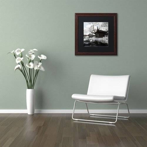 Trademark Fine Art "Winter Temple" Canvas Art by Philippe Hugonnard, Black Matte, Wood Frame