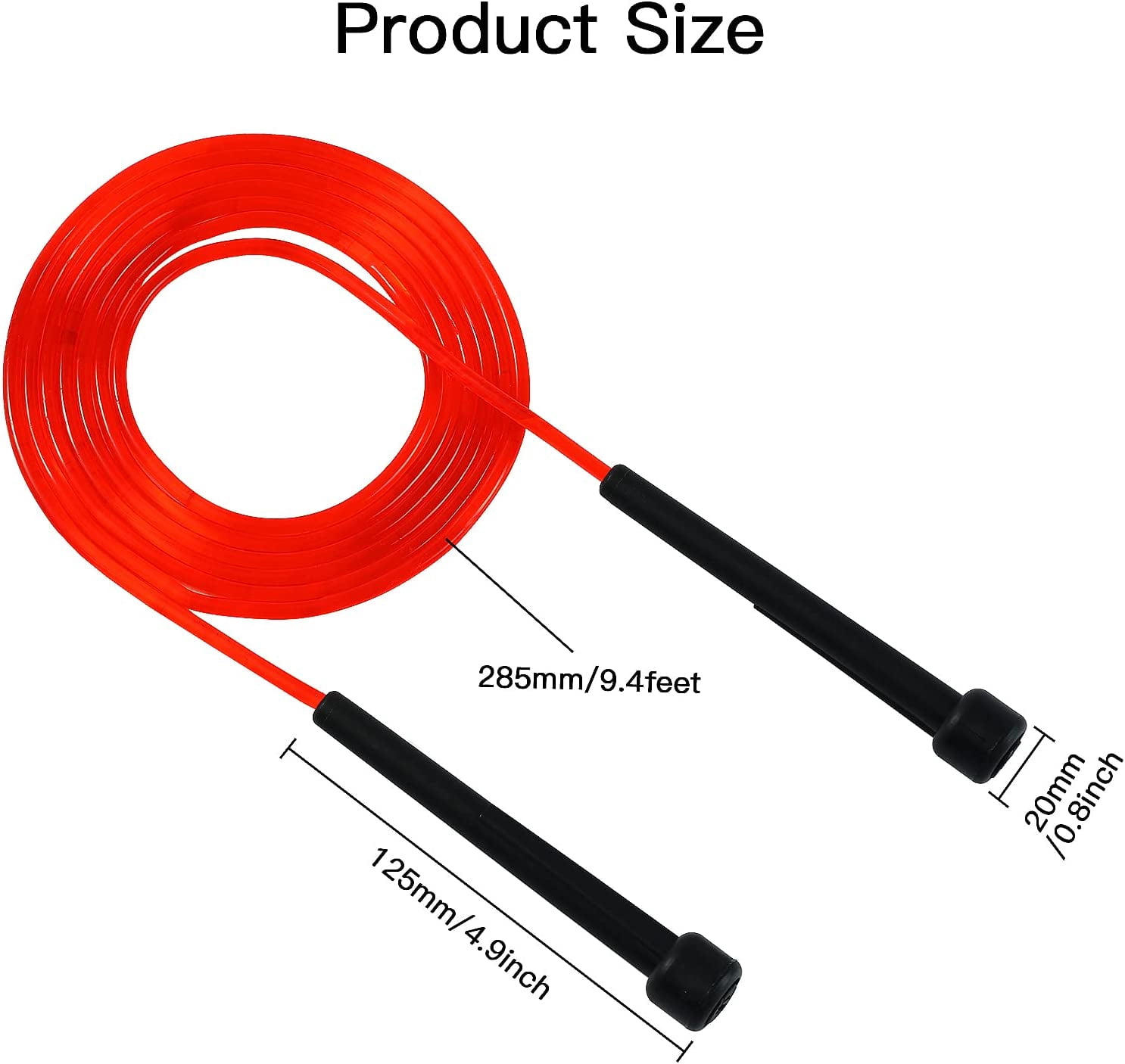 Pack PVC Jump Rope for Cardio Fitness - Versatile Adjustable Skipping Rope for Women Men Kids, Speed Jump Rope for Exercise,9 Feet