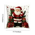 thumbnail image 3 of 17.7in Christmas Pillow Covers Set of 2 - Reversible Cotton Holiday Decor for Sofa Bed, Festive Throw Pillow Cases with Hidden Zipper (45x45cm), 3 of 6