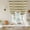 Green, variant on Terracotta Orange Stripes Tie Up Curtains for Windows, Adjustable Balloon Window Shades, Modern Striped Cream Kitchen Window Treatments Farmhouse Short Curtains with Rod Pocket 42"x45"