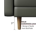 thumbnail image 5 of ZARKEA- 58" Upholstered Mid-Century Modern Faux Leather Square Arm Gray Sofa Loveseat, 5 of 5