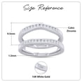 thumbnail image 2 of Round White Cubic Zirconia Curve Enhancer Guard Ring 10k White Gold Ring Size - 10, 2 of 8