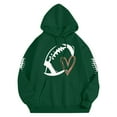 thumbnail image 3 of Resicozy Football Hoodie for Women Game Day Football Graphic Sweatshirt Long Sleeve Shirt Fashion Pullover with Pockets Green S, 3 of 5