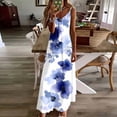 thumbnail image 1 of TaTaai Womens Stylish Printed Round Neck Spaghetti Strap Maxi Dress Casual All-Match Soft Comfortable Breathable Daily Party Wear Gift, 1 of 5