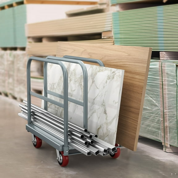 Dextrus 2-in-1 Heavy-Duty Platform Truck, 2200 lbs Capacity, Steel Panel with 4 Side Rails and 5" Rubber Swivel Wheels