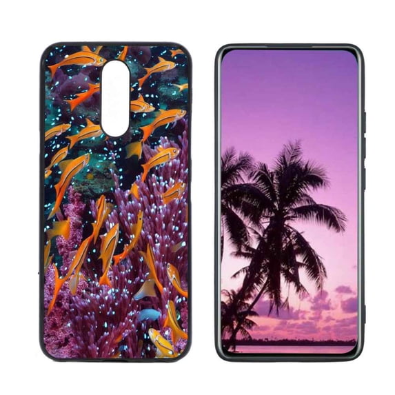 Fishes-233 Phone Case, Degined for LG K12 Plus Case Men Women, Flexible Silicone Shockproof Case for LG K12 Plus