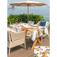 thumbnail image 4 of Outdoor Tablecloth with Umbrella Hole and Zipper, Fall Green Orange Rectangle Table Cloth 60x120 Inch Waterproof Tablecloth, Maple Leaf Tree Thanksgiving Pumpkins Picnic Table Cover for Patio Camping, 4 of 7