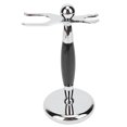 thumbnail image 2 of Soporte Para Brochas De Afeitar Aberturas Extra Anchas Soporte Para Afeitado De Doble Cara Para Hombres Con Base De Metal Accesorios De Aseo Para El Baño De aleación De, 2 of 7