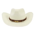 thumbnail image 2 of Sombrero de vaquero Yinane para mujer Unisex lechoso, 2 of 5