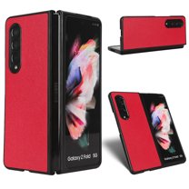 Dteck Filp Case for Samsung Galaxy Z Fold 4,Luxury PU Leather Soft TPU With Shockproof Case for Samsung Z Fold 4 7.6 inch,Red