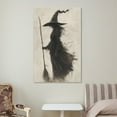 thumbnail image 5 of Halloween Wall Decor Creepy Witchy Canvas Poster Print Witch Wielding Broom Retro Wall Painting Gothic Decor Aesthetic for Halloween Room Family Bedroom Decor, 5 of 11