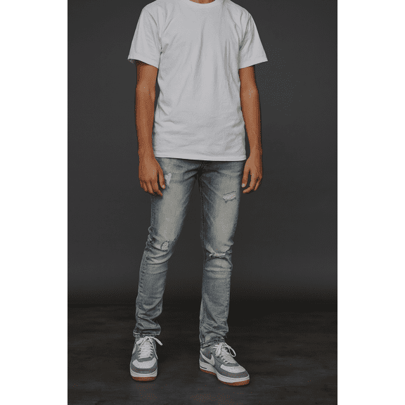 SILNT CHPTRS "Reality" Stacked Flare Jeans - Blue Vintage Washed - 30