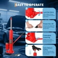 thumbnail image 3 of Ladcaser Hydraulic Long Ram Jack, 17600 Capacity, with Air Pump & Clevis Base, Engine Crane Jack, Hydraulic Lifter, 26.77"-45.67" Lift Height, 3 of 6