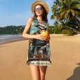 thumbnail image 3 of Disketp Skeleton Chef BBQ Scene para Vestido sin Mangas para Mujeres, Vestidos de Verano para Mujeres, Casual y Holgado para la Playa, 3 of 7