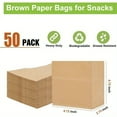 thumbnail image 4 of 50pcs Small Brown Paper Bags for Snacks, Greaseproof Kraft Paper Bags, Recyclable, and Biodegradable, Small Brown Kraft Wrappers For Popcorn, Cookies, Fries, Crafts, Gift Wrapping Bag in Bulk, 4 of 6