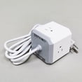 thumbnail image 3 of FixtureDisplays Multiprise 3 Pouces avec 3 Prises AC, 2 Ports USB, 1 Charge Rapide USB Type C, 1 Interrupteur, Rallonge de 5,9 Pieds, Maison, Bureau Petit Mini 15805, 3 of 8