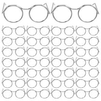 KALLORY 50pcs Doll Glasses: Metal Wire Rim Small Eyewear - Fabric Doll Dress Up Eyeglasses - Dollhouse Accessories for DIY Crafts Photography Props