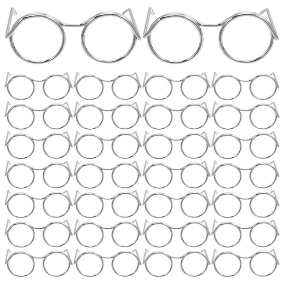 KALLORY 50pcs Mini Doll Glasses with Metal Wire Frame - Small Eyewear for Doll Dress Up, Dollhouse Accessories, Crafts & Photography Props