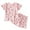 Pink, variant on oqasdz Baby Girl Outfits Wooden Ear Edge Short Sleeve Strawberry Print T Shirt Top and Shorts Loose Sportswear 2 Piece Set, Size 4-5 Years