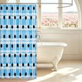 thumbnail image 3 of Manfei Geometric Check Shower Curtain 72Wx84L,Minimalism Polka Dot Bathroom Shower Curtain,Blue Black, 3 of 5
