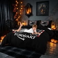 thumbnail image 4 of Homewish Halloween Skull Skeleton Bedding, Handball Sport Duvet Cover Full, Black Red White, Black Reversible 3-Piece, 1 Duvet Cover and 2 Pillowcases, 4 of 7