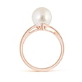 thumbnail image 2 of Angara Solitaire South Sea Cultured Pearl Bypass Split Shank Ring in 14K Rose Gold for Women | June Birthstone Jewelry for Her, 2 of 8