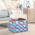 thumbnail image 5 of Large Collapsible Storage Box Flip Lid Fabric Decorative Organizer Container Basket with Handles 16.5×12.6×11.8in Vibrant Red Bows Pattern, 5 of 7