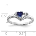 thumbnail image 2 of Primal Gold 14 Karat White Gold 4mm Heart Sapphire and A Diamond Ring, 2 of 4