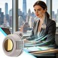 thumbnail image 3 of JWZZYD Clip-On Wearable Bladeless Mini Personal Fan, 3-Speed 25dB Silent 900mAh Type-C Rechargeable Cooling Fan, Hands Free Clip Design for Clothing, Office Desk, Outdoor Walking(White, 1 Pack), 3 of 8