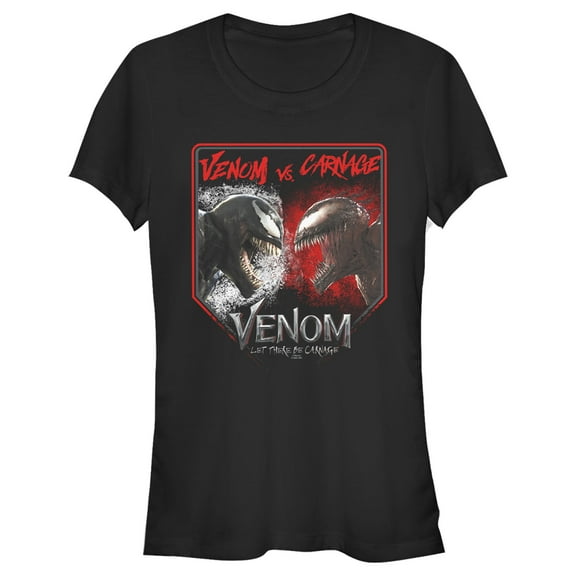 Junior's Marvel Venom: Let There be Carnage Battle Time Venom Vs Carnage  Graphic Tee Black Small