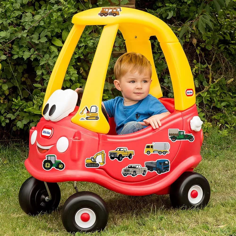 Lot De 120 Autocollants Pour Excavatrice Pour Enfants - Motif : Véhicules De Dessin Animé - Tracteur - Chantier De Construction - En Vinyle Imperméable - Pour Ordinateur Portable, Valise, Skateboard