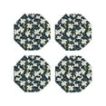 thumbnail image 1 of Easygdp sous-Verres Fleurs de Lys Ou Cuir Ensemble de 4 sous-Verres, Antidérapants, Résistants à la Chaleur pour Maison, Bureau, Cuisine (Rond, Carré, Octogone, Hexagone)-Octogone, 1 of 6