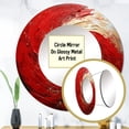thumbnail image 3 of Designart "Spiraling Red And Gold Whimsical Whirl" Abstract Spirals Round Mirror Wall Decor Modern - Large Red Round Office Mirror - Round Mirror - 23" x 23", 3 of 6