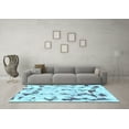 thumbnail image 3 of Ahgly Company Indoor Square Abstract Light Blue Modern Area Rugs, 6' Square, 3 of 4