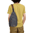 thumbnail image 4 of Canvas Sling Bag Crossbody Backpack Hiking Daypack Rucksack for Men Women Outdoor Cycling Travel, 4 of 5