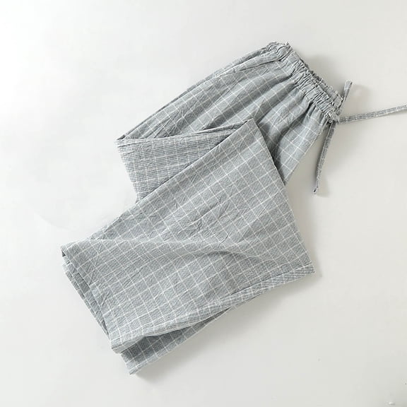 LWFFDAW Plaid Pajama Bottoms Elastic Waist Drawstring Lounge PJ Pants Fall Breathable Soft Comfy Casual Pajama with Pockets