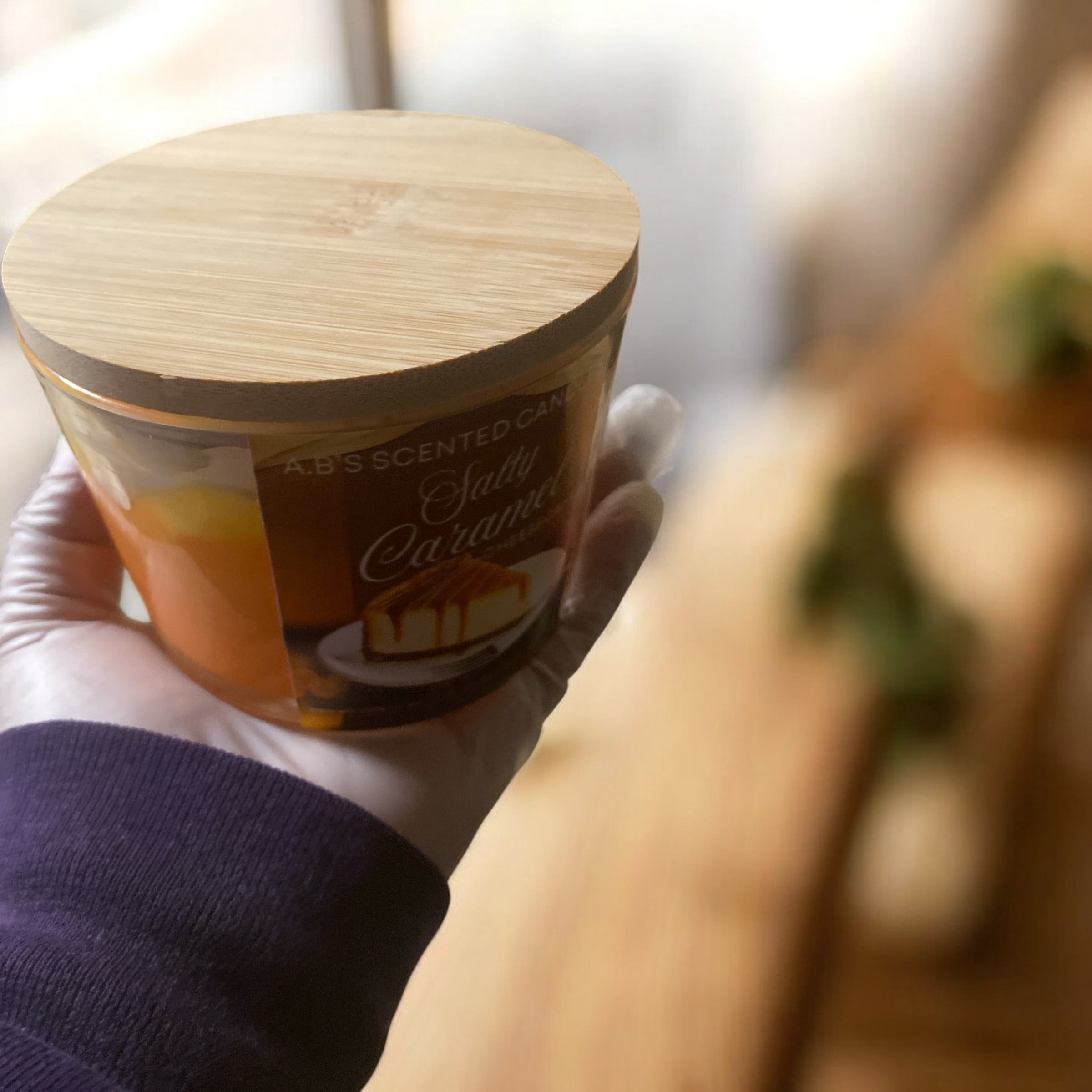 Salty Caramel Scented Candle, 100% Soy Wax, Cotton Wicks