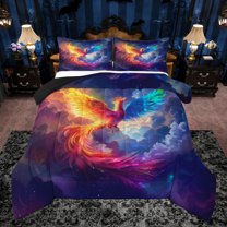 Castle Fairy Red Fire Phoenix Full Size Comforter Sets,Animal Bedding Sets