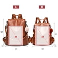 thumbnail image 3 of Mochila antirrobo Cheruty de piel sintética casual de moda 1-1 Tan M, 3 of 5