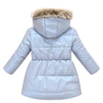 thumbnail image 2 of Girls Winter Coats with Hooded Puffer Jacket Blue Puffer Coat Zip up Long Sleeve Waterproof Girls Thicken Jacket Girls Fall Jacket 10-11 Years, 2 of 8