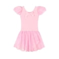 thumbnail image 2 of ZACPNCV Ballet Leotards for Girls Toddler Dance Leotards Short Short Sleeve Skirt Ballerina Outfits Pink 2-3 Years, 2 of 7