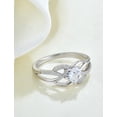 thumbnail image 4 of PYNZY Celtic Knot Rings Infinity Twisted Rings, 925 Sterling Silver Heart Statement Rings Cubic Zirconia Jewelry for Women Valentine's Day Gift Size 7, 4 of 6