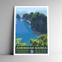 American Samoa National Park Vintage Travel Poster / Postcard WPA Style